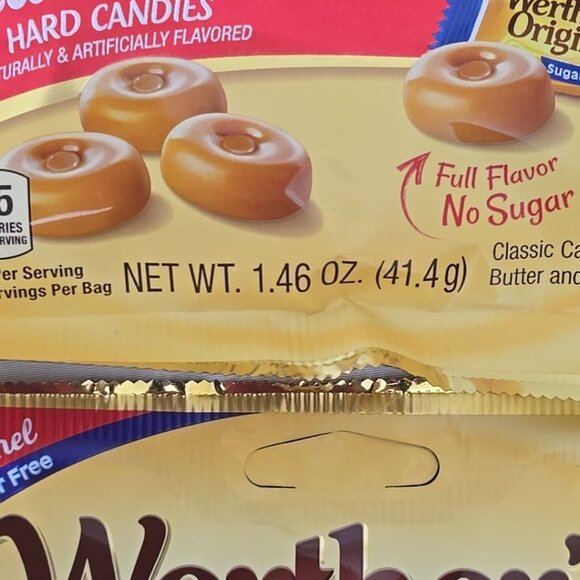 4 PACK Werther's Original SUGAR FREE CARAMEL Hard Candies 1.46oz bag Each - Picture 3 of 6